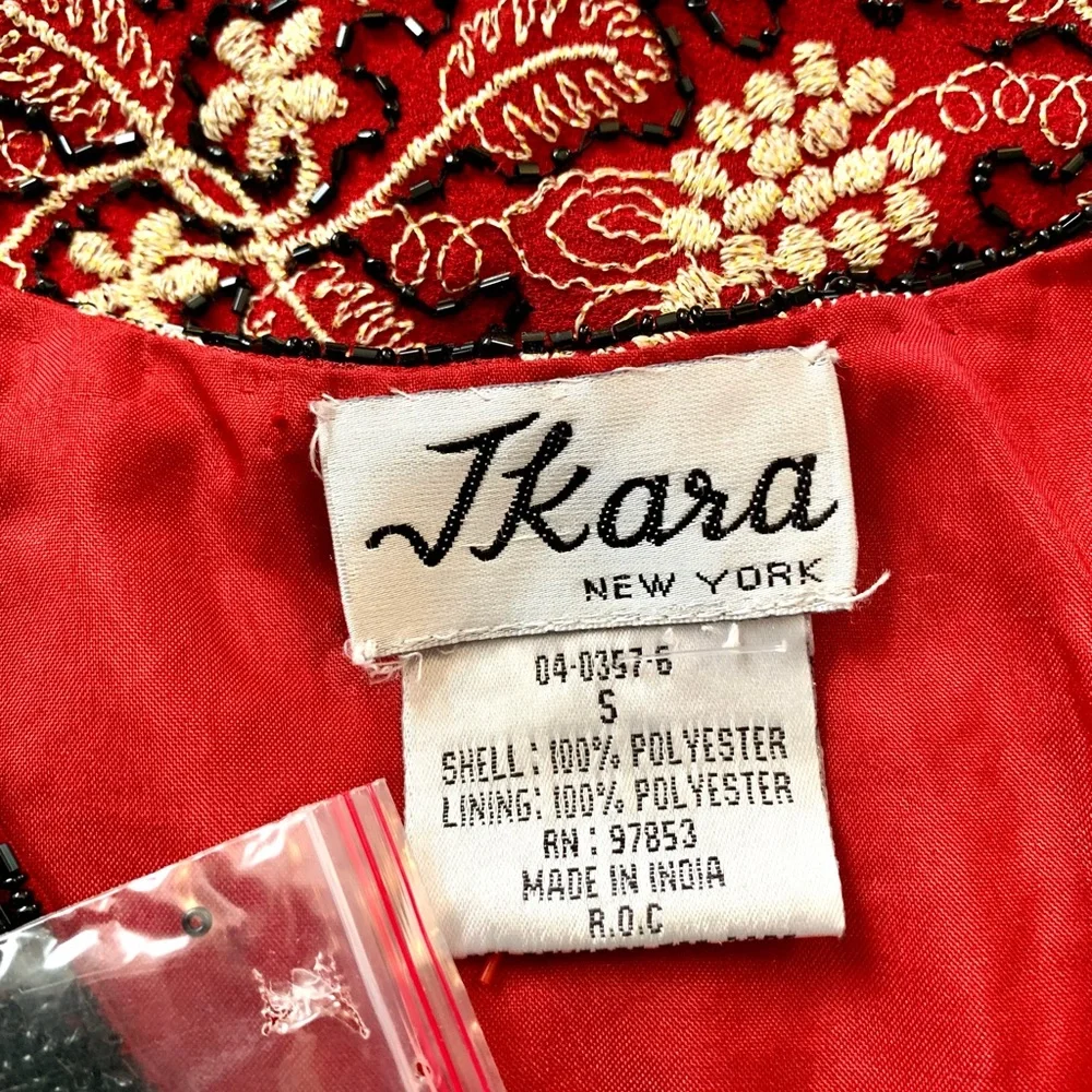 Beaded Jacket NWT S J Kara Chadwick’s Red Black Gold Embroidered Christmas